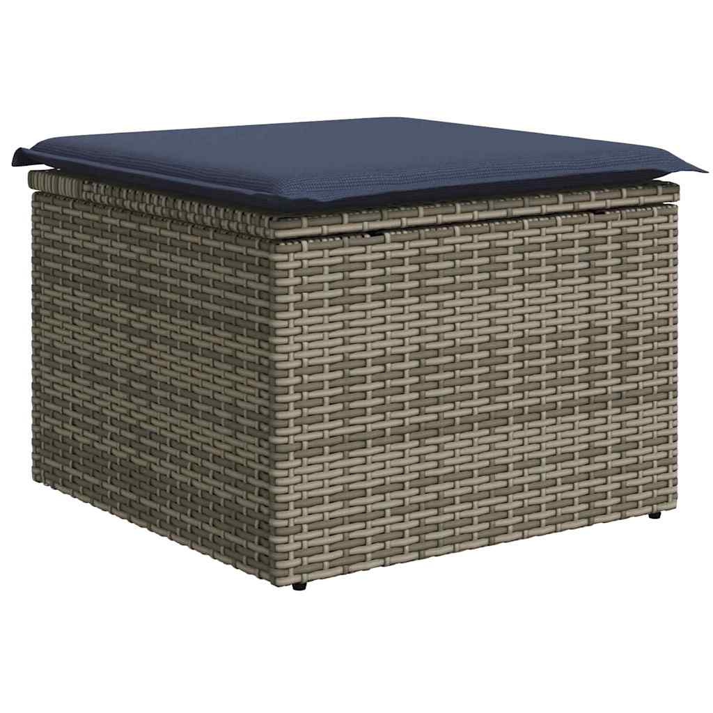 Sjedeća garnitura za vrt s jastukom 7 pcs Siva Poli Ratan