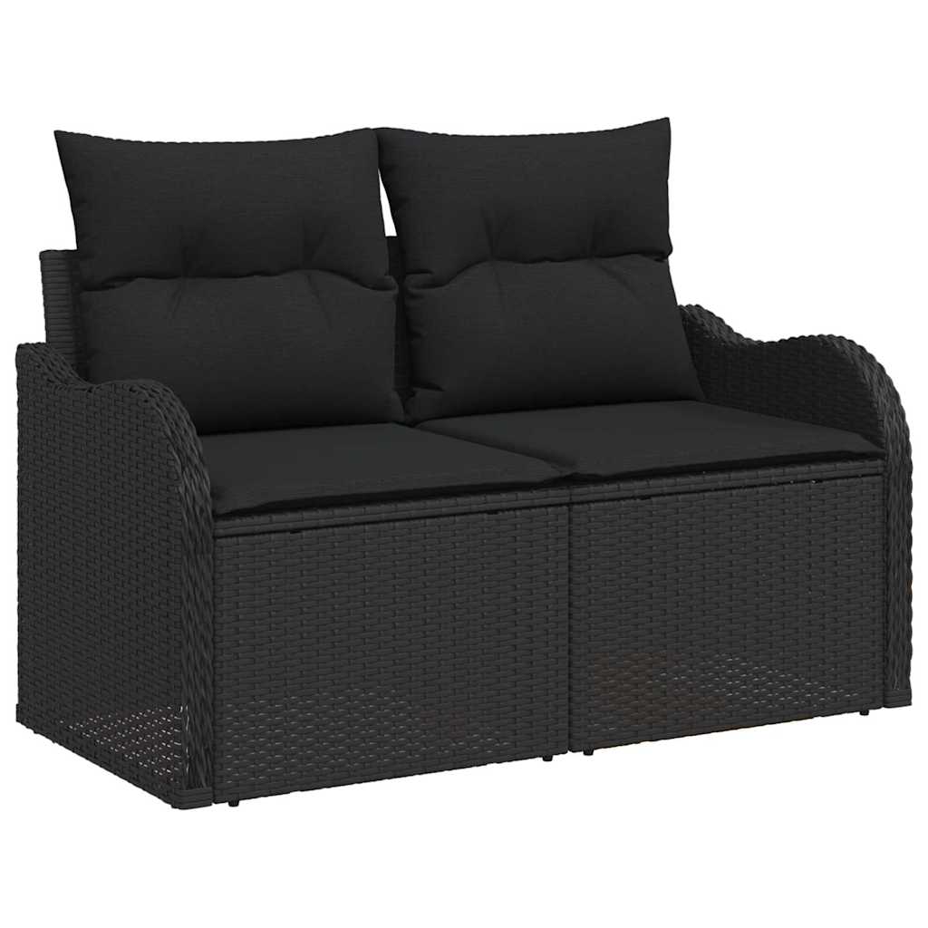 Sjedeća garnitura za vrt s jastukom 6 pcs Crna Poli Ratan