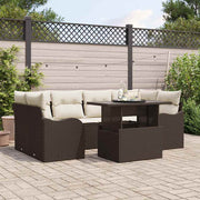 Sjedeća garnitura za vrt 7 pcs Smeđa 234 x 122,5 x 85 cm