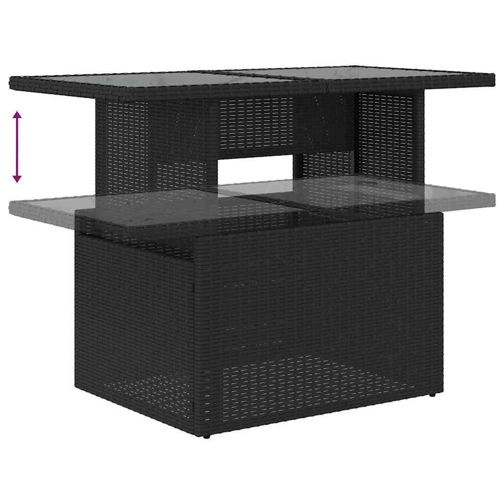 Sjedeća garnitura za vrt s jastukom 6 pcs Crna Poli Ratan