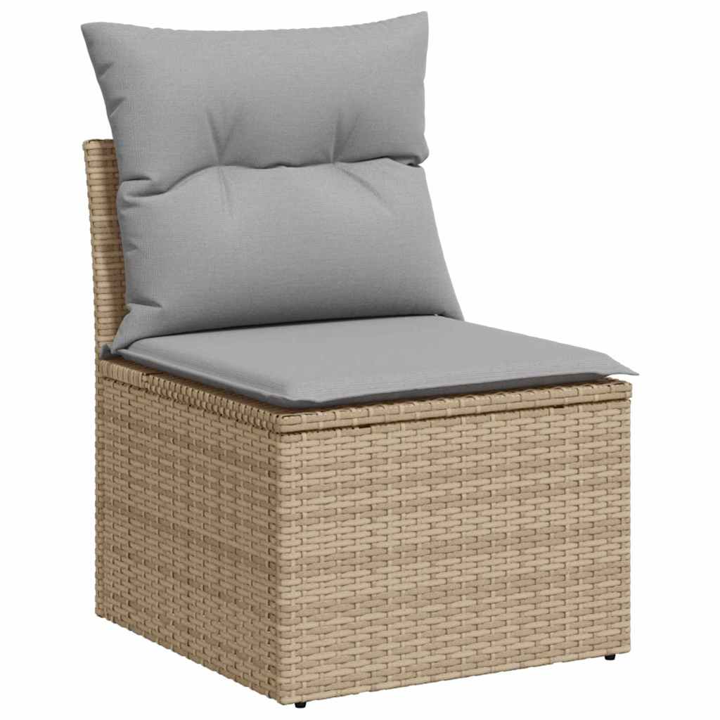 Sjedeća garnitura za vrt s pohranom 8 pcs Bež Poli ratan