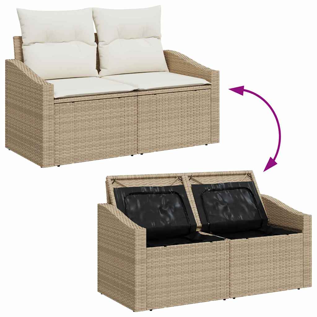 Sjedeća garnitura za vrt s jastukom Podesiva 11 pcs Bež i krema