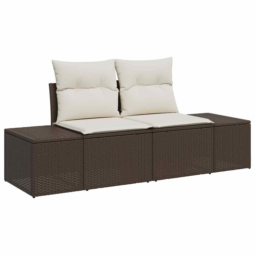 Sjedeća garnitura za vrt s pohranom 9 pcs Smeđa Poli ratan