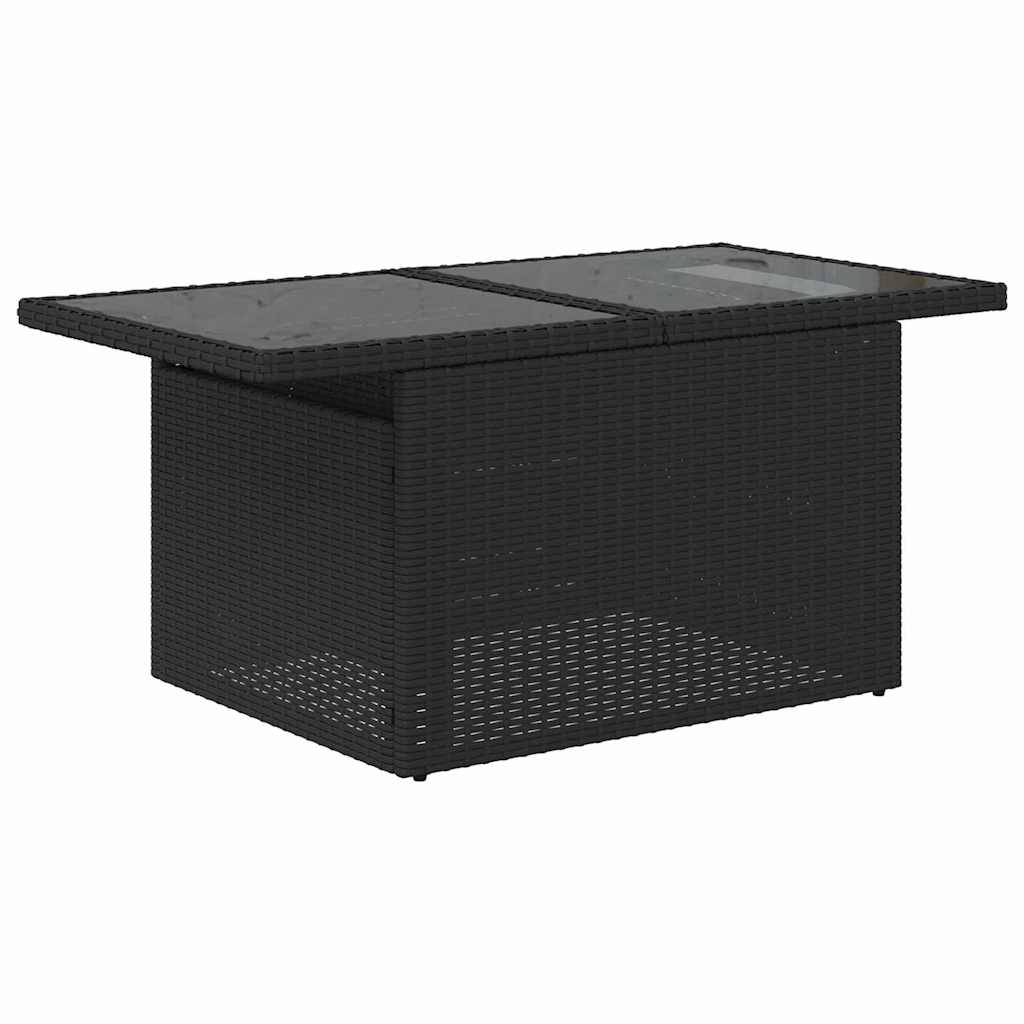 Sjedeća garnitura za vrt s pohranom 11 pcs Crna Poli ratan