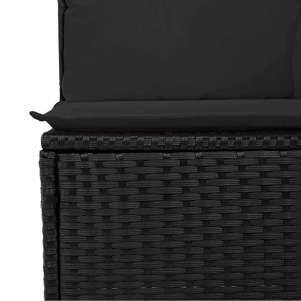 Sjedeća garnitura za vrt s pohranom 10 pcs Crna Poli ratan