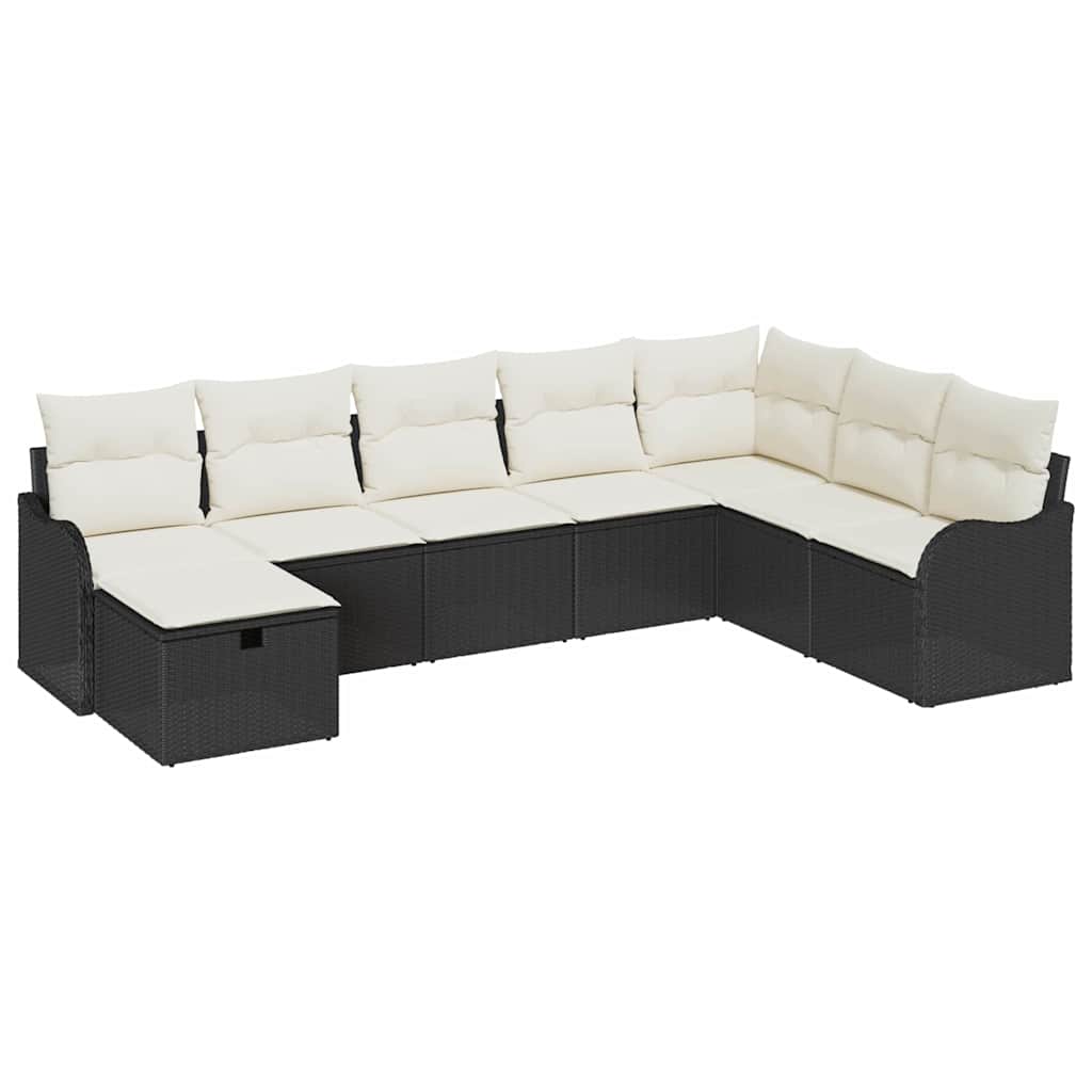 Set sofe s jastukom s pohranom 8 pcs Crna i Krema poliratan