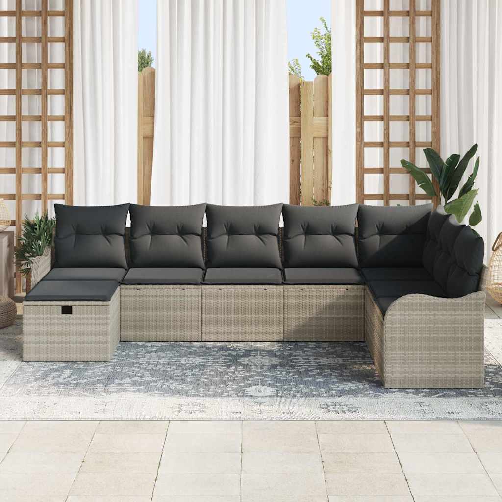 Set sofe s jastukom s pohranom 8 pcs Svijetlo siva poliratan