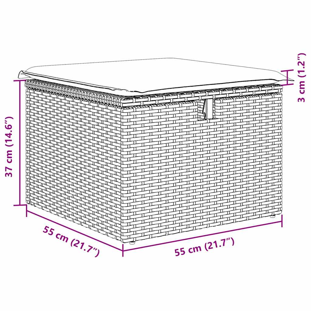 Set sofe s jastukom s pohranom 8 pcs Svijetlo siva poliratan