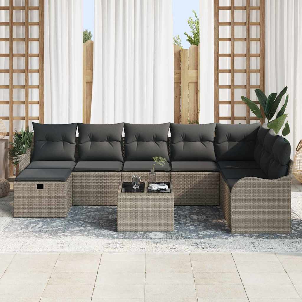 Set sofe s jastukom s pohranom 9 pcs Siva poliratan