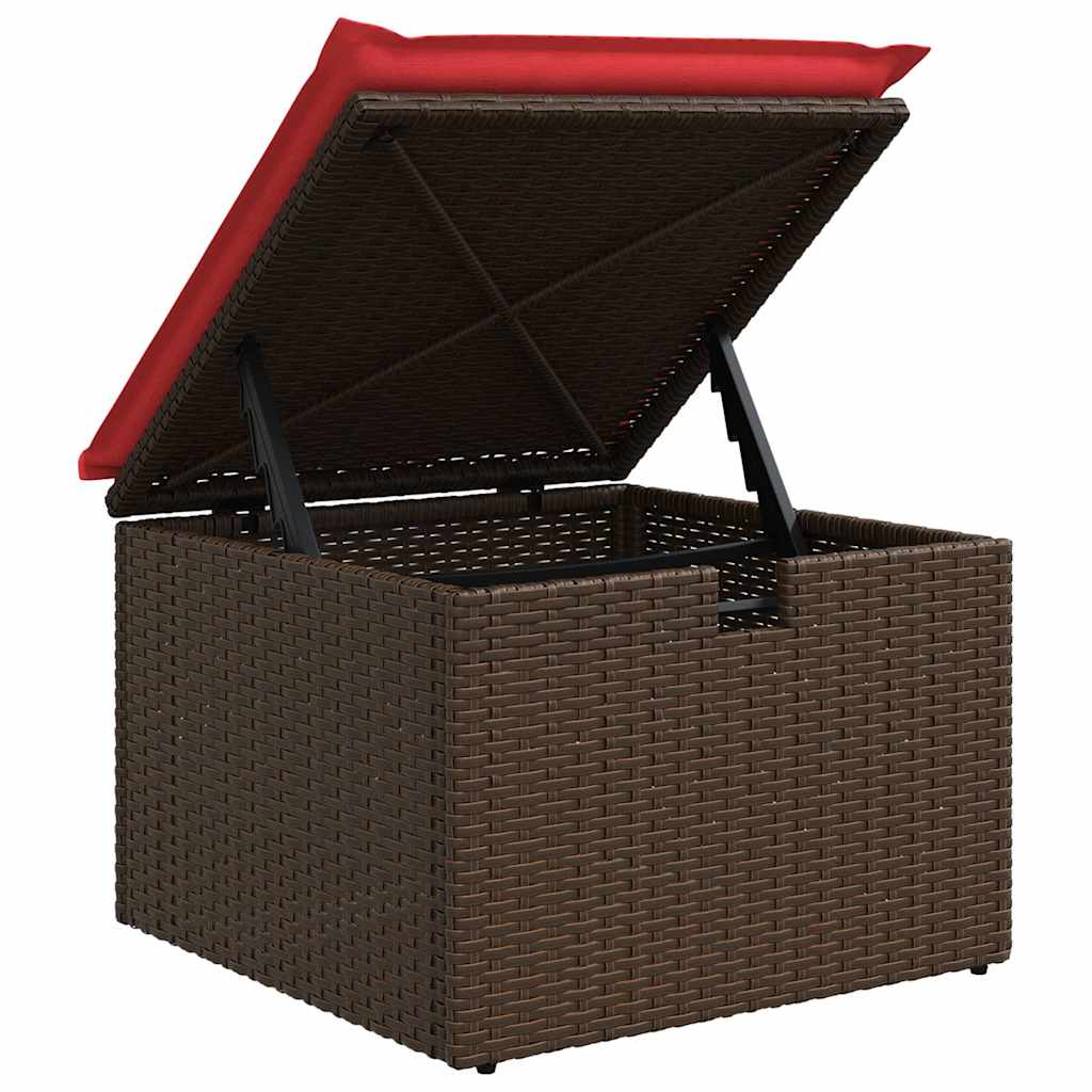 Set sofe s jastukom s pohranom 4 pcs Smeđa i crvena poliratan
