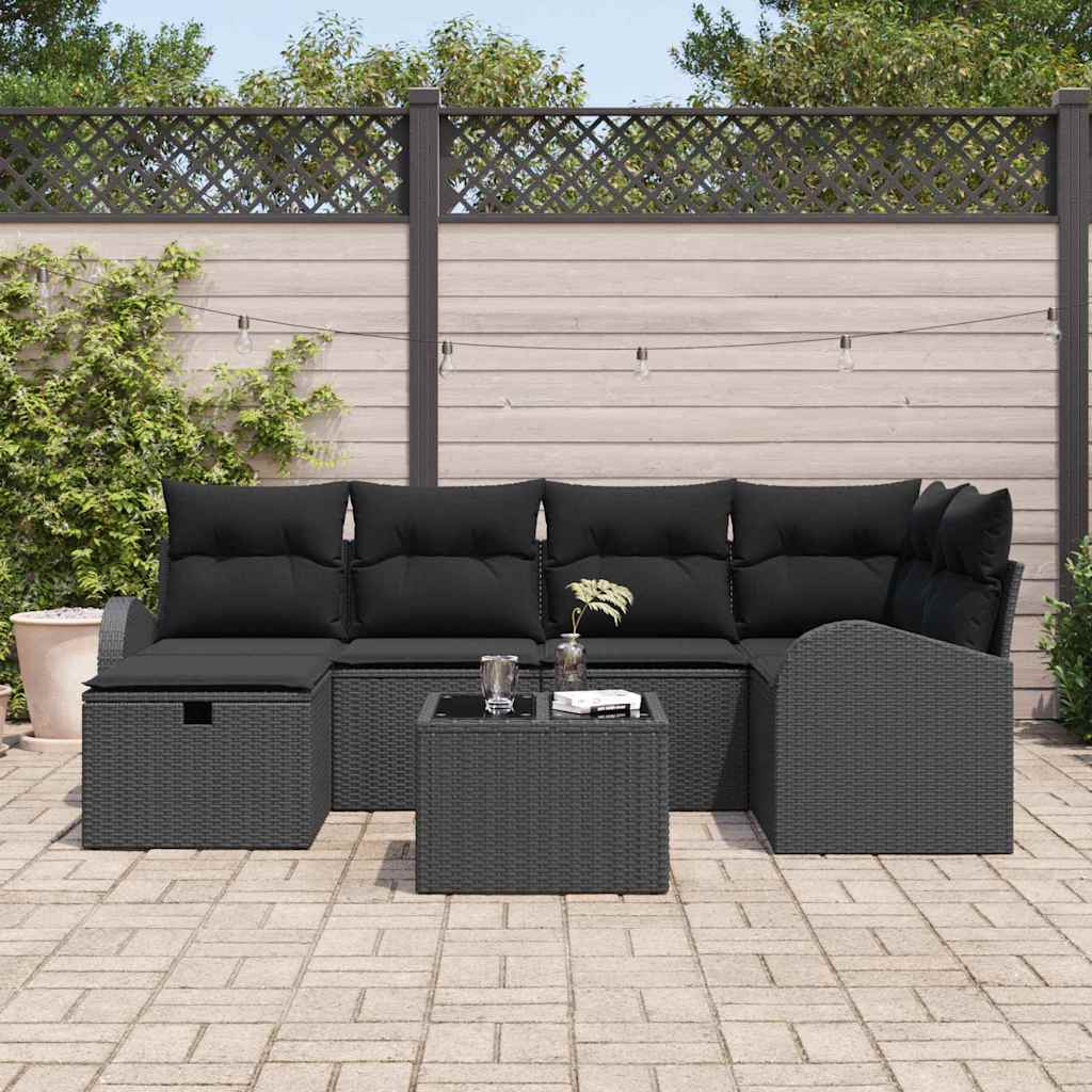Sjedeća garnitura za vrt 7 pcs Crna 234 x 124 x 85 cm