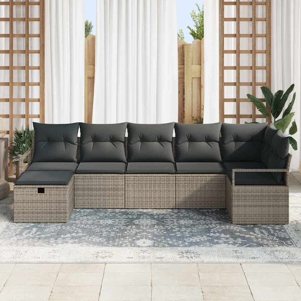 Set sofe s jastukom s pohranom 7 pcs Siva poliratan