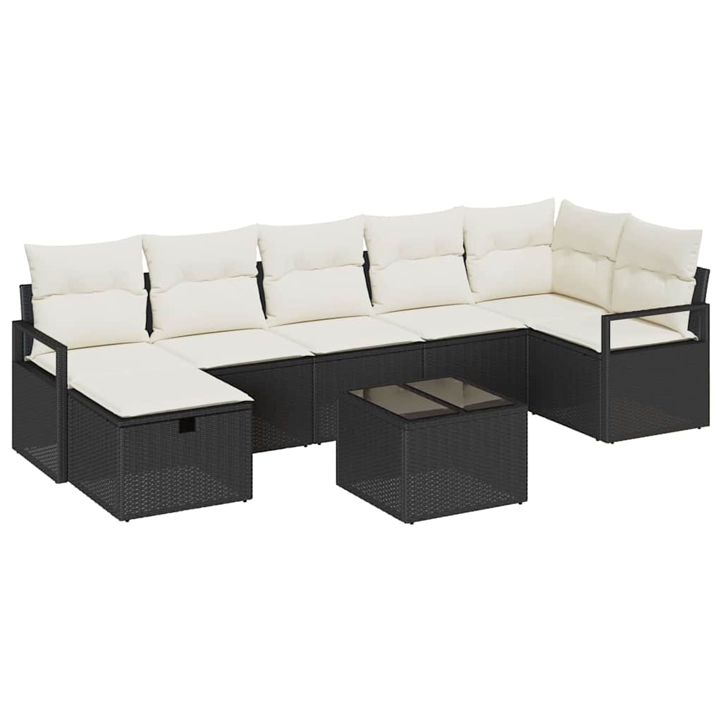 Set sofe s jastukom s pohranom 8 pcs Crna i Krema poliratan