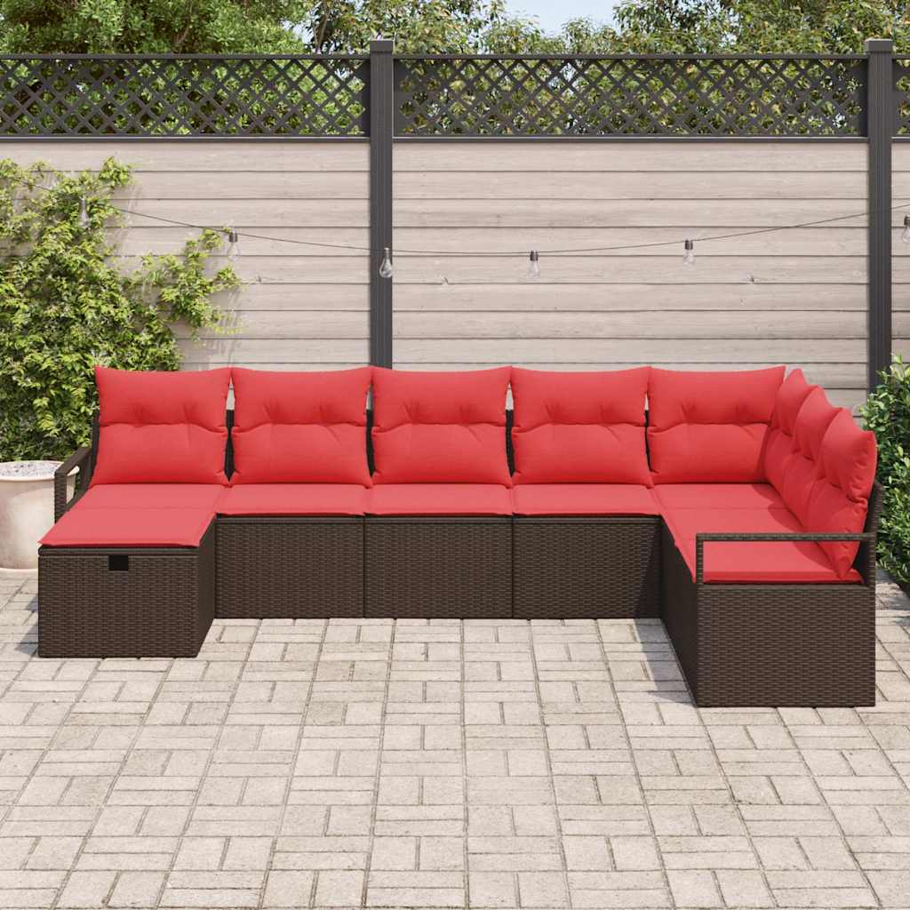 Set sofe s jastukom s pohranom 8 pcs Smeđa poliratan