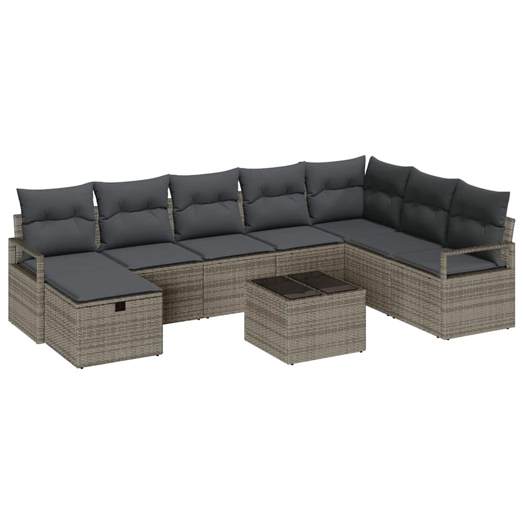 Set sofe s jastukom s pohranom 9 pcs Siva poliratan