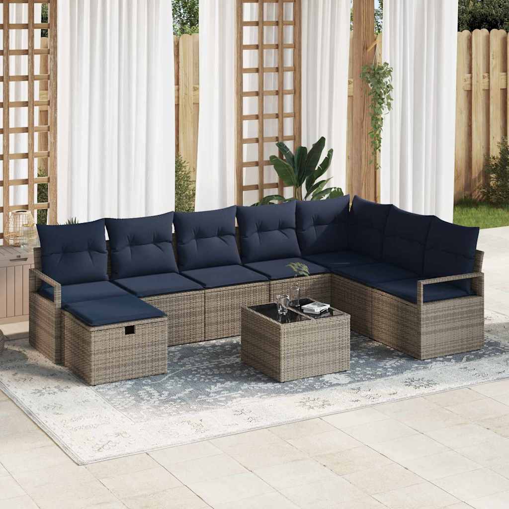 Set sofe s jastukom s pohranom 9 pcs Siva poliratan