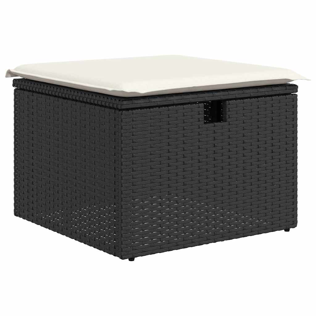 Sjedeća garnitura za vrt 11 pcs Crna Poli ratan
