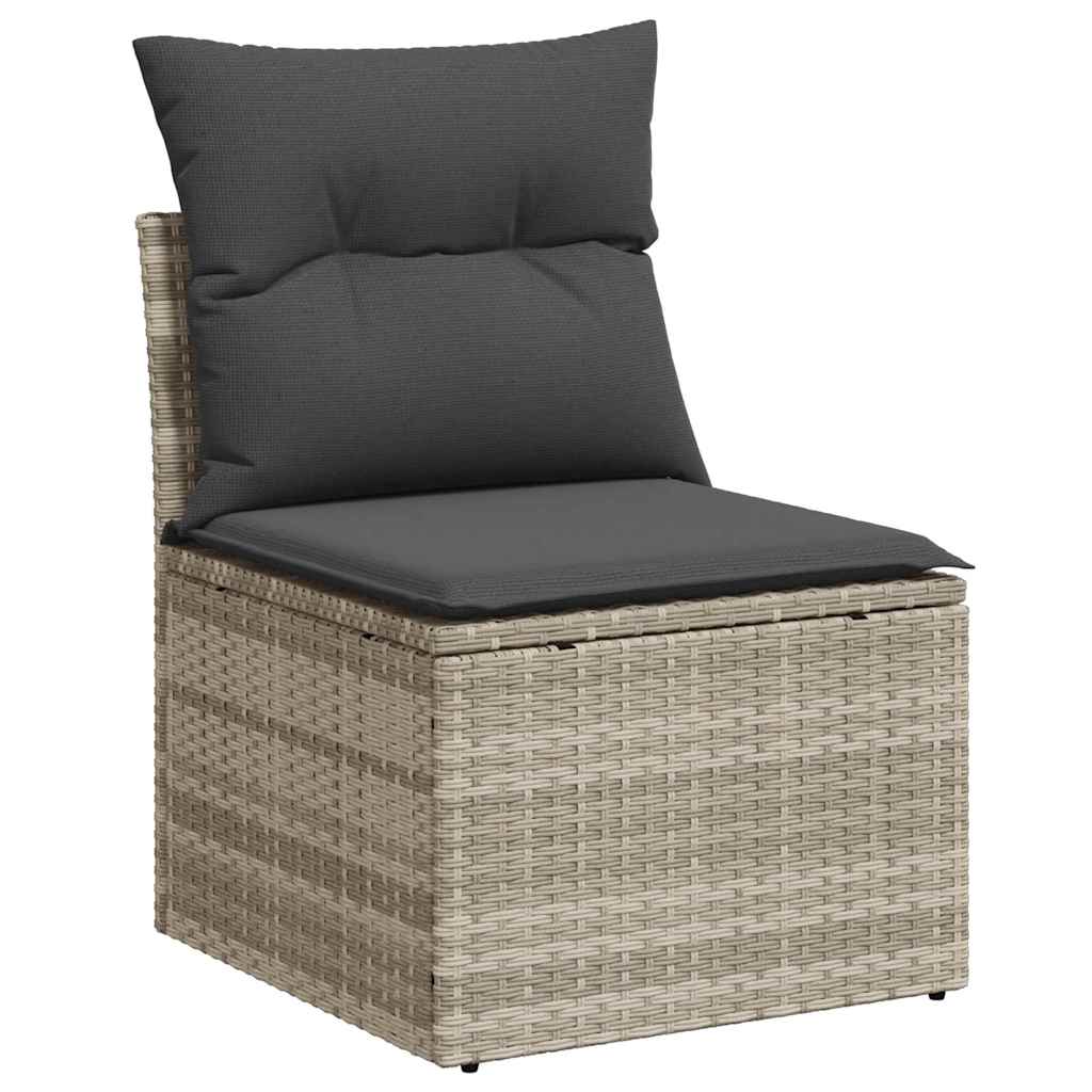Sjedeća garnitura za vrt 4 pcs Svjetlosiva Poli ratan