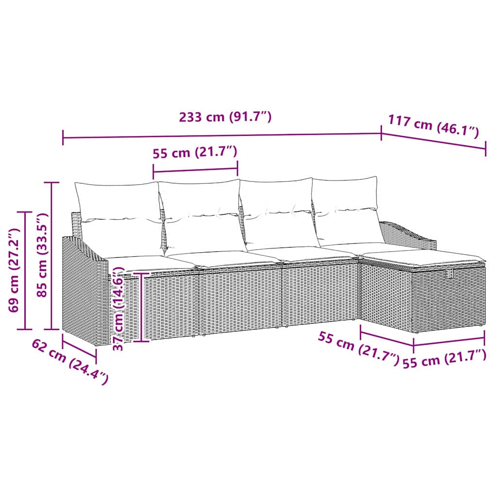 Set sofe s jastukom 6 pcs poliratan