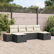 Sjedeća garnitura za vrt 6 pcs Crna 55 x 62 x 69 cm Poli ratan