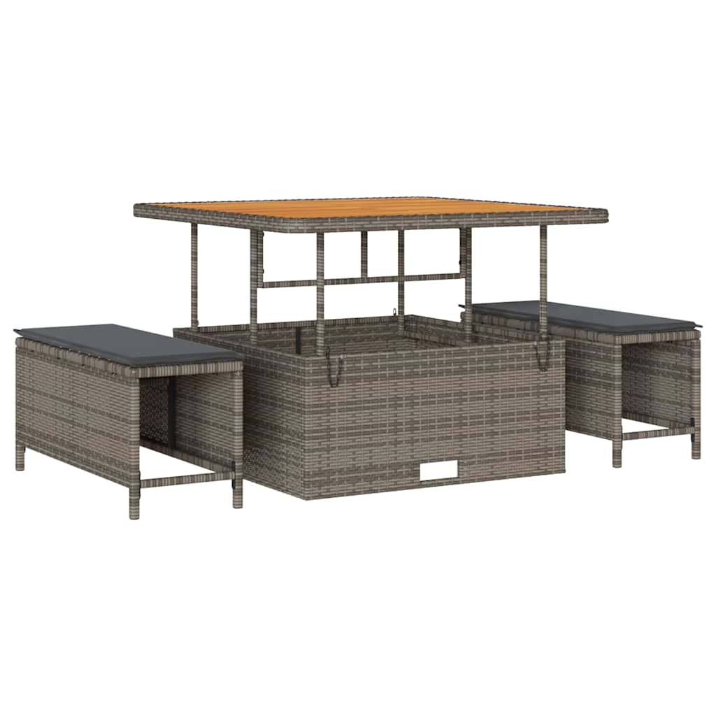 Sjedeća garnitura za vrt 11 pcs Siva poliratan