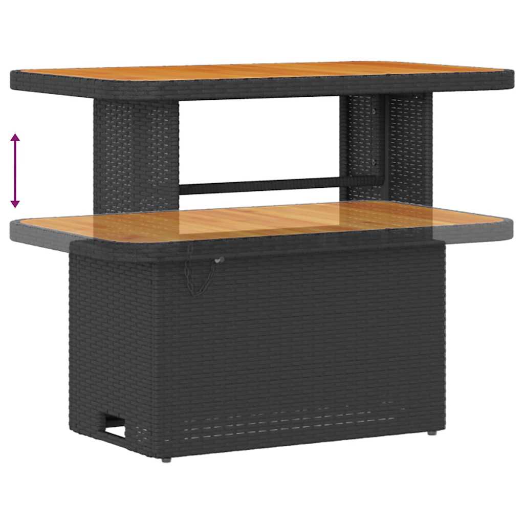 Sjedeća garnitura za vrt s jastukom 12 pcs Crna poliratan