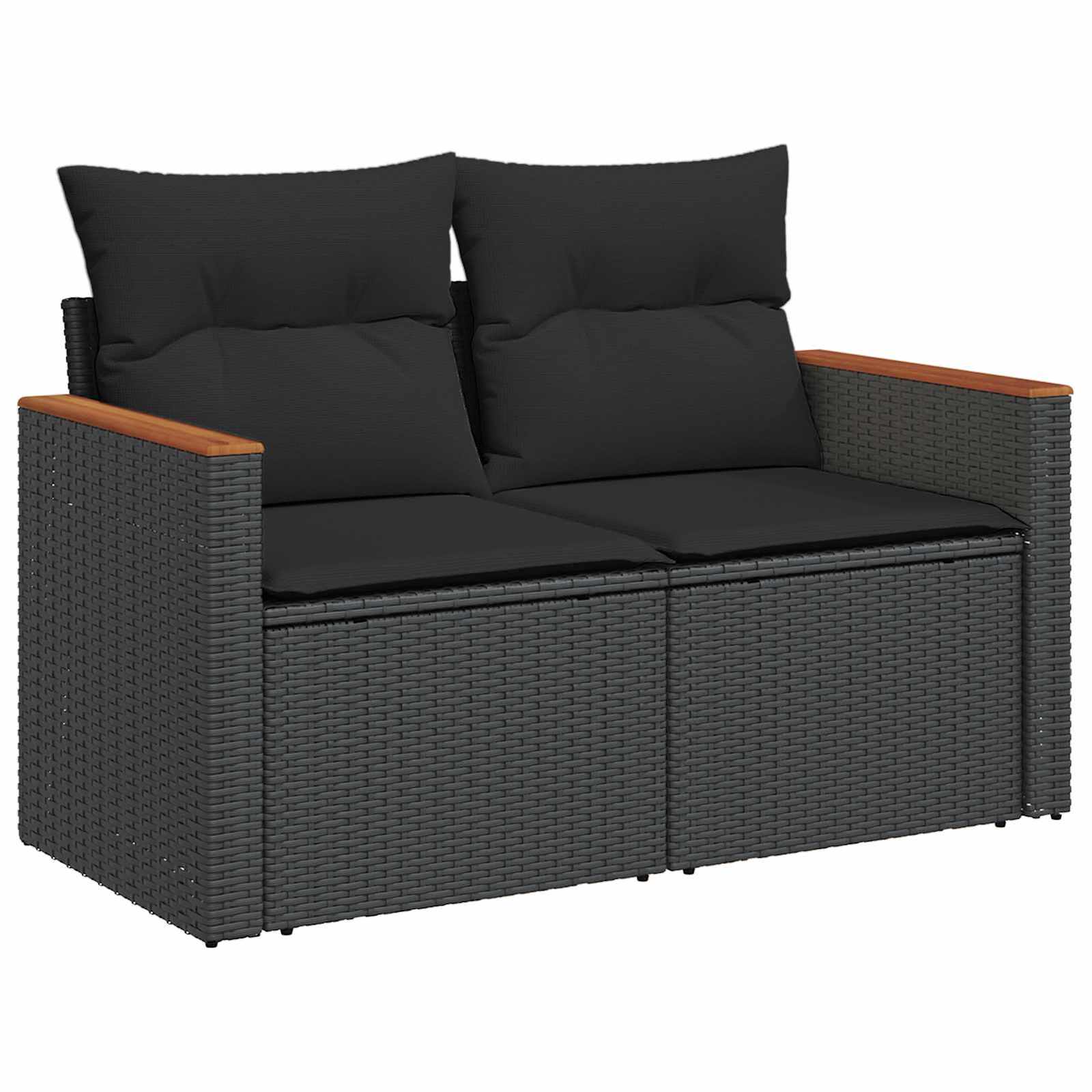 Sjedeća garnitura za vrt 14 pcs Crna poliratan