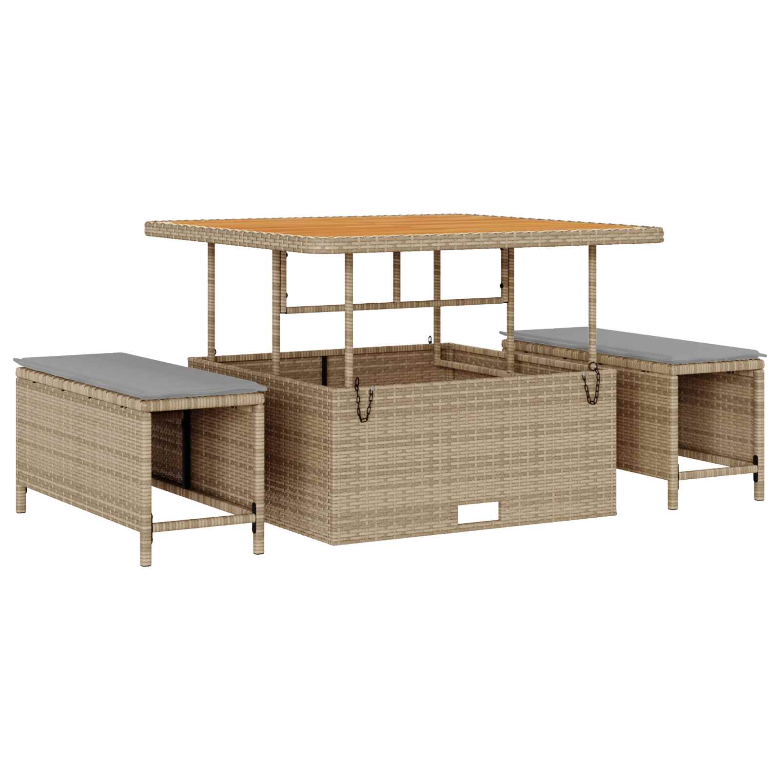 Sjedeća garnitura za vrt s jastukom 13 pcs Bež i svijetlo siva