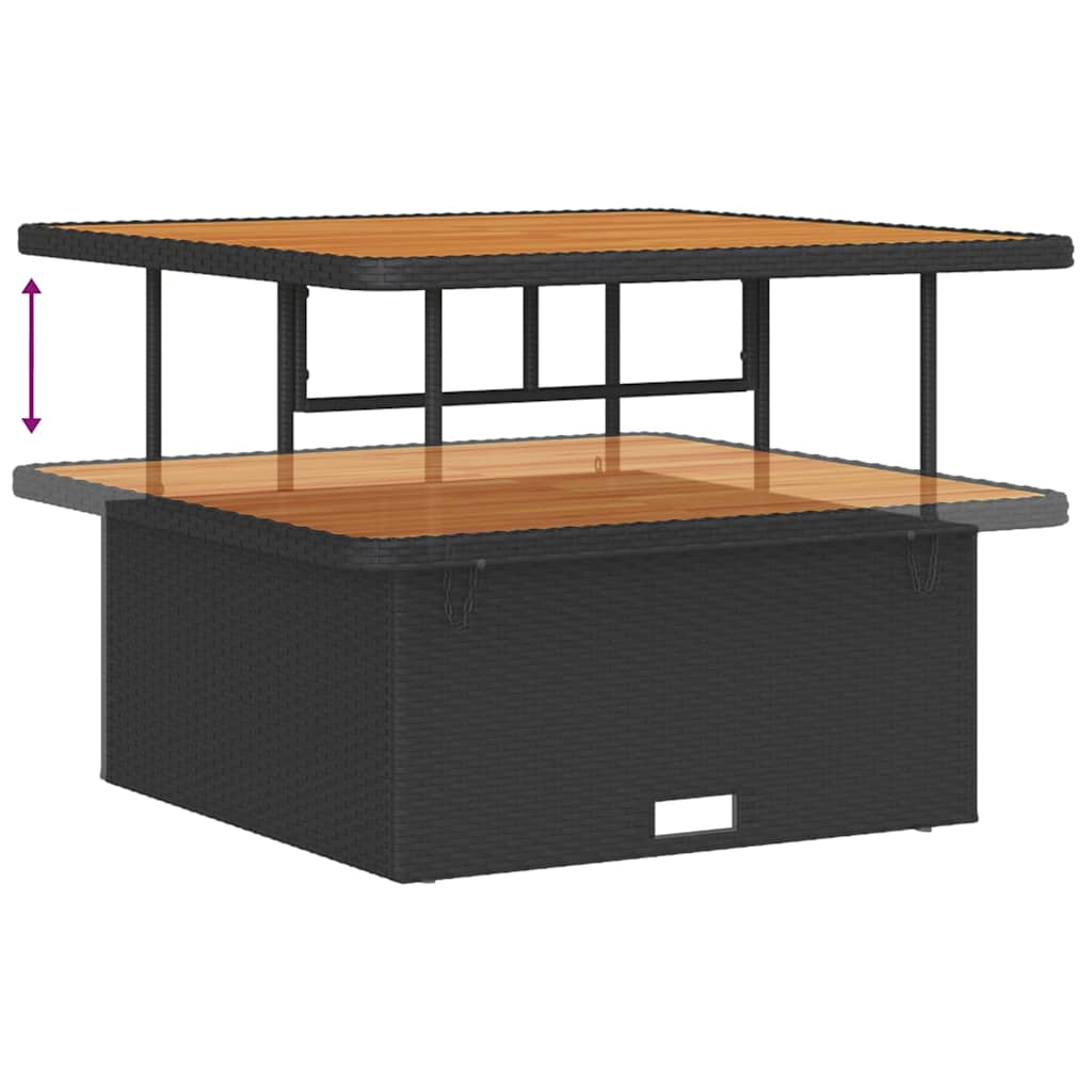 Sjedeća garnitura za vrt 11 pcs Crna i Krema poliratan