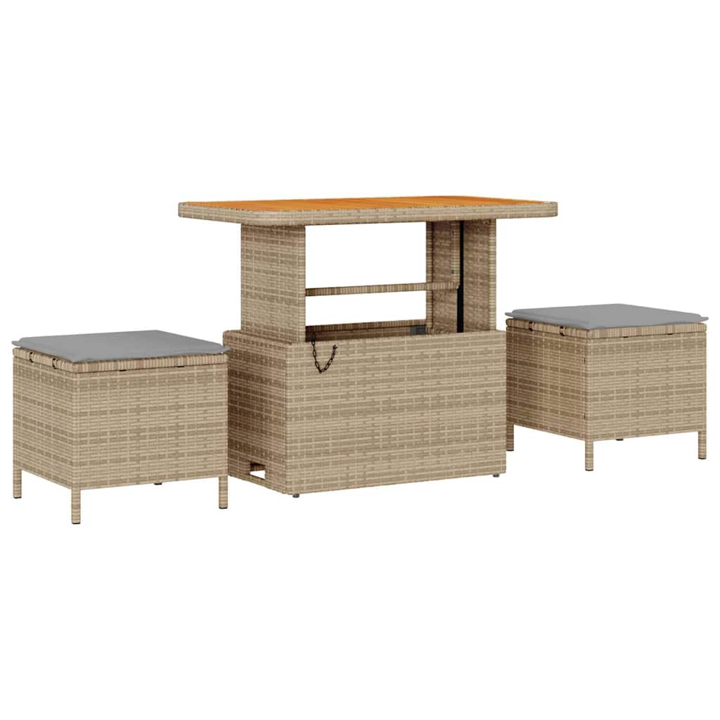 Sjedeća garnitura za vrt 12 pcs Bež i svijetlo siva poliratan