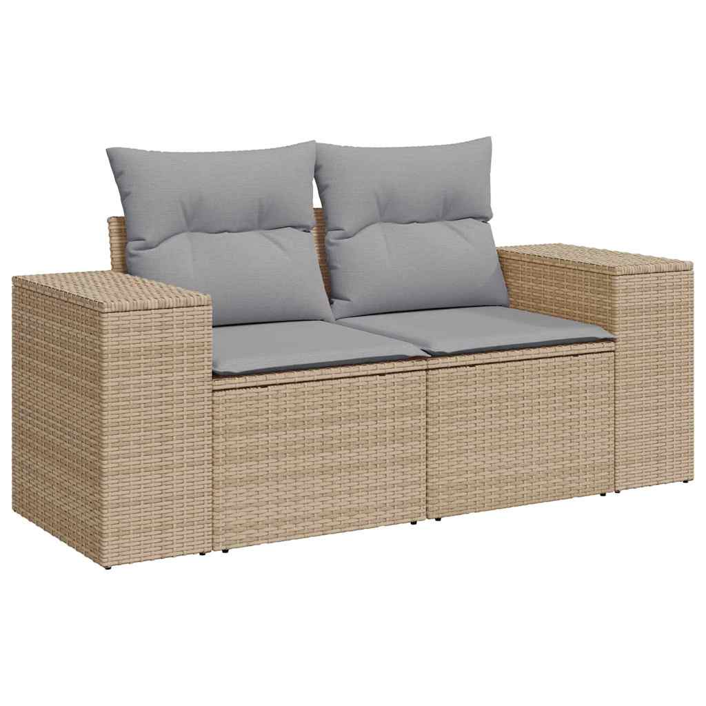 Sjedeća garnitura za vrt 11 pcs Bež i svijetlo siva poliratan