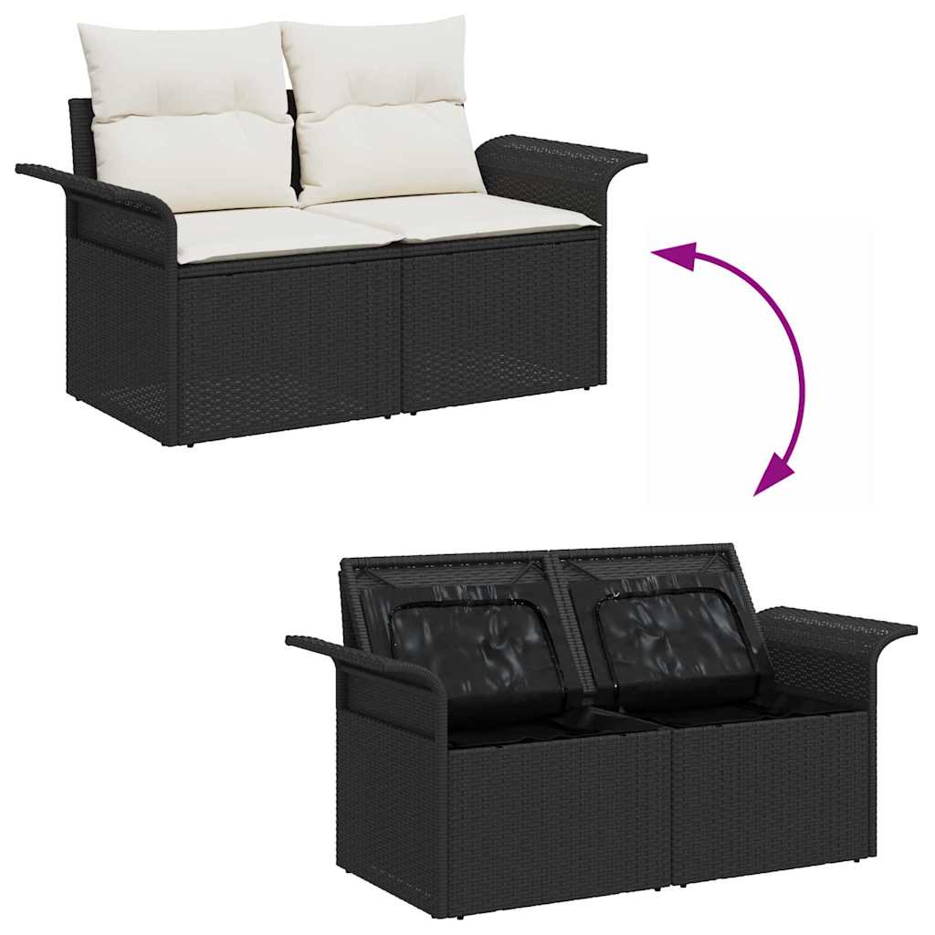 Sjedeća garnitura za vrt Crna i Krema 90 x 55 x 71 cm