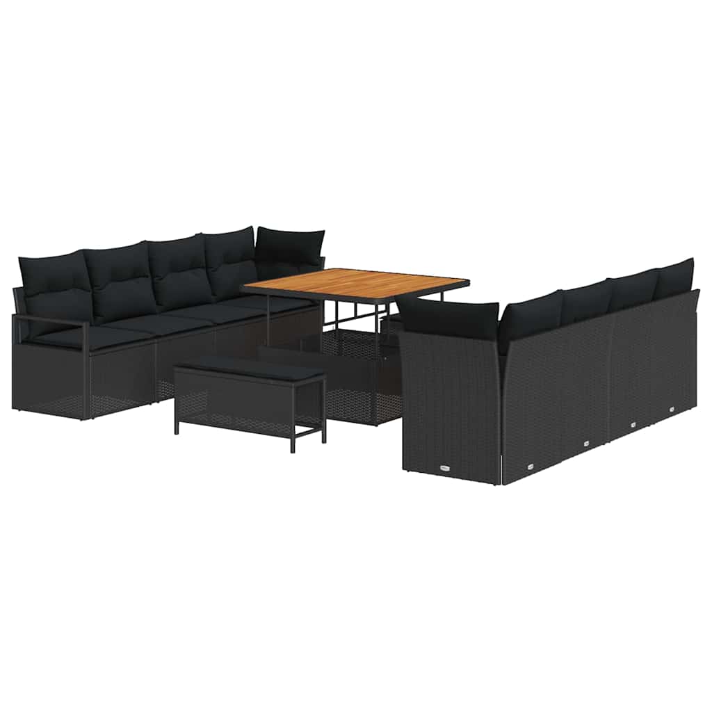 Sjedeća garnitura za vrt s jastukom Crna 100 x 100 x 71 cm