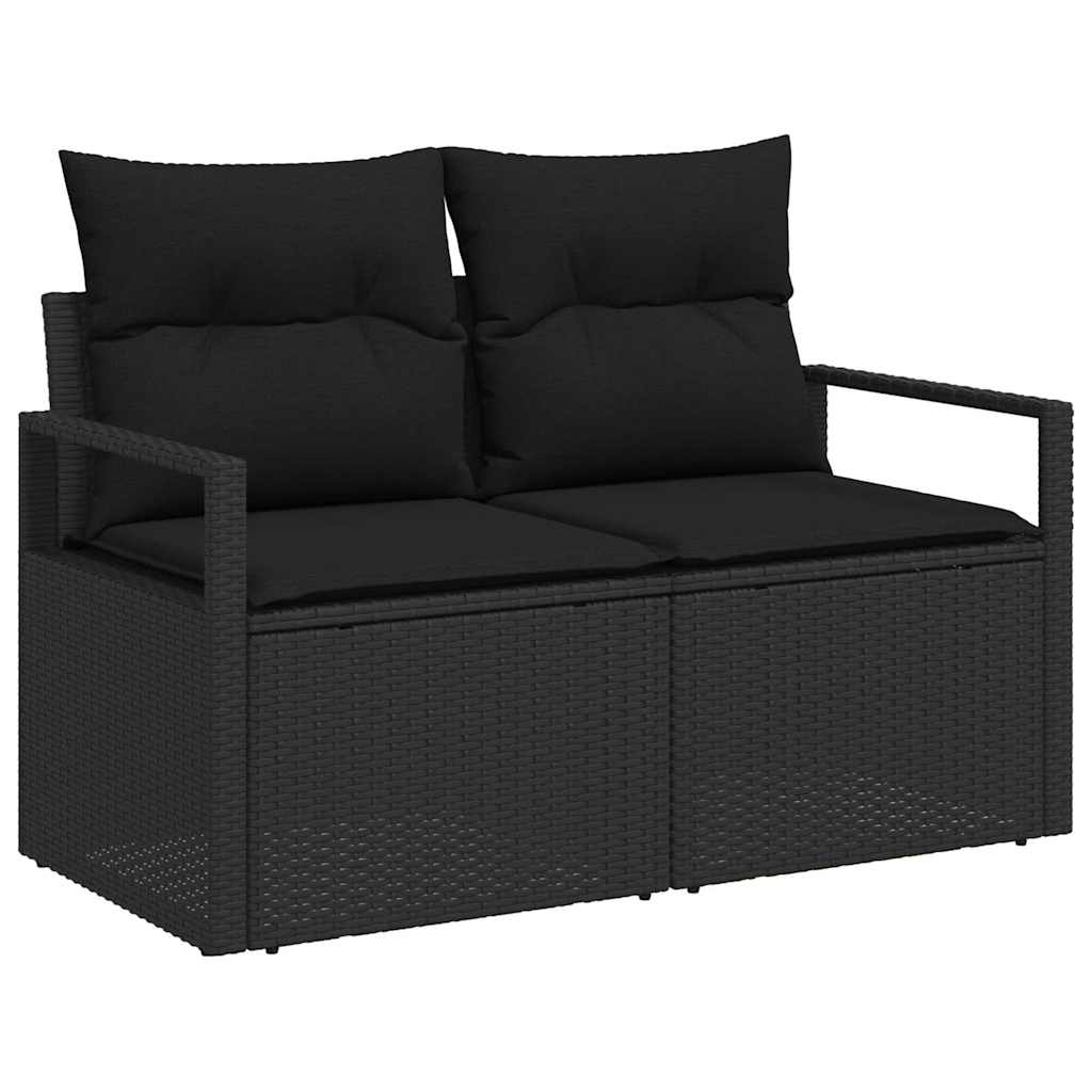 Sjedeća garnitura za vrt s jastukom Crna 100 x 100 x 71 cm