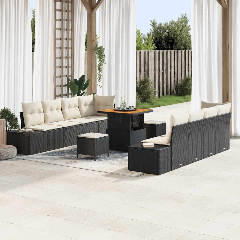 Sjedeća garnitura za vrt Crna 80 x 80 x 71 cm Poli ratan