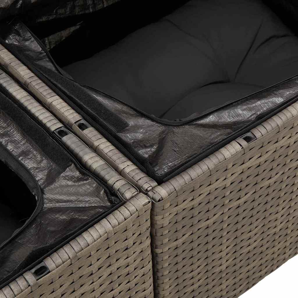 Sjedeća garnitura za vrt s jastukom 14 pcs Siva poliratan