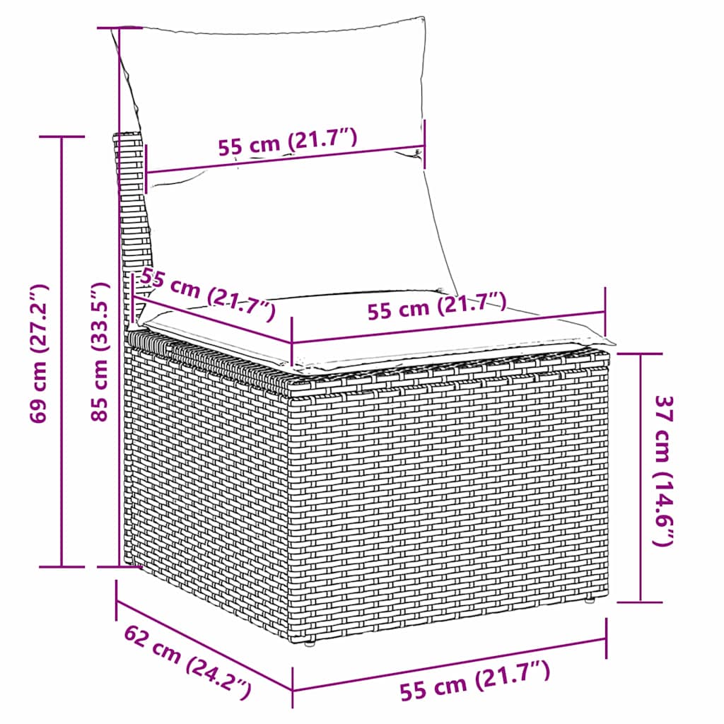 Sjedeća garnitura za vrt 13 pcs Bež i krema poliratan