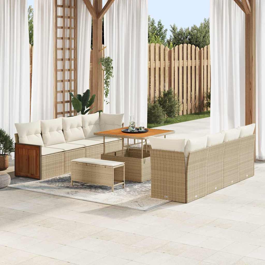 Sjedeća garnitura za vrt Bež i krema 231 x 224 x 85 cm