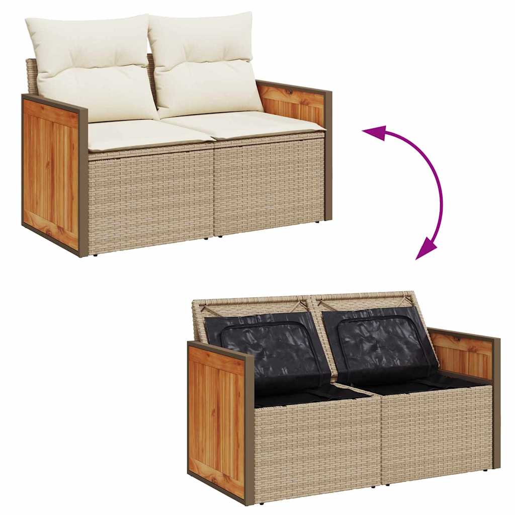 Sjedeća garnitura za vrt 13 pcs Bež i krema poliratan