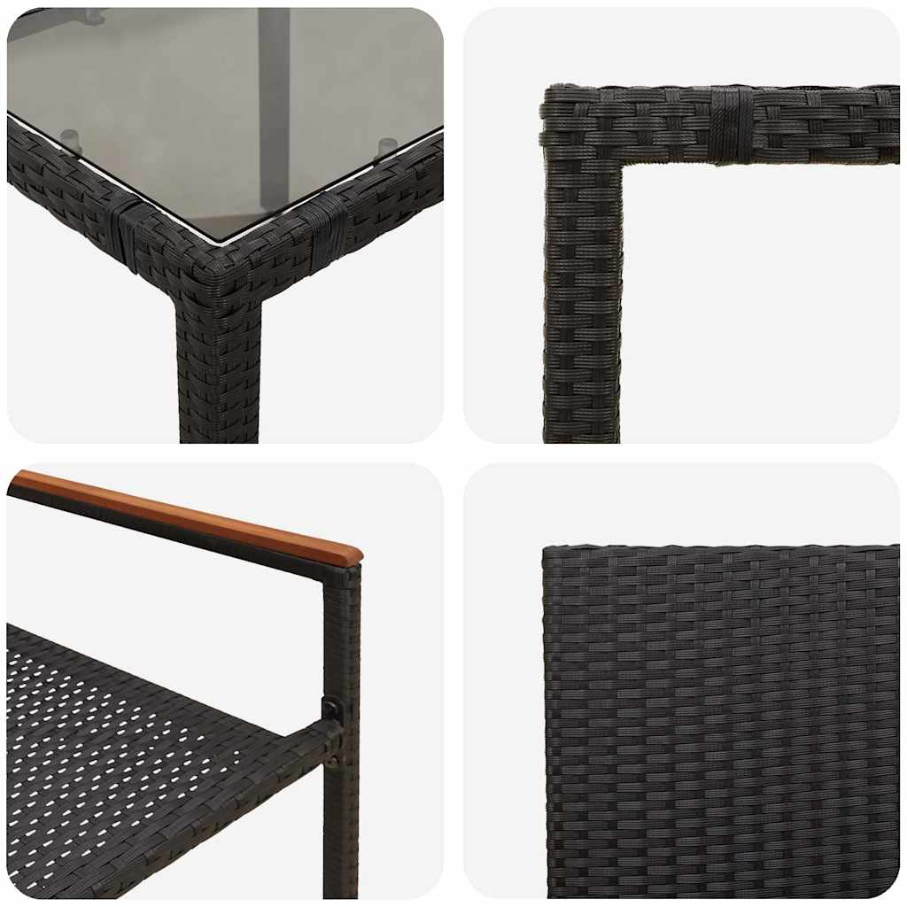Vrtni set za objed 3 pcs Crna poliratan
