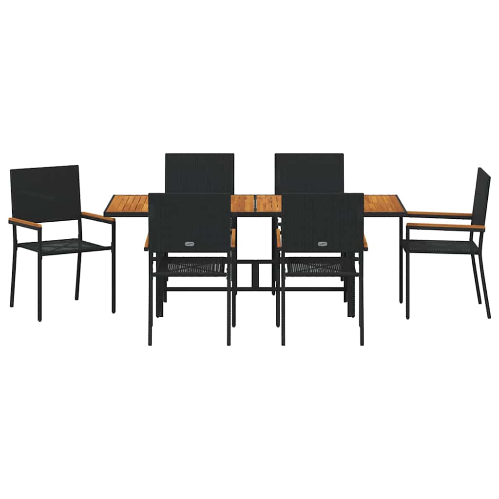 Vrtni set za objed 7 pcs Crna poliratan
