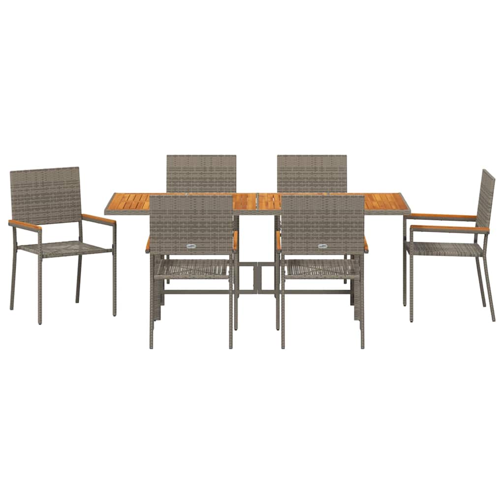 Vrtni set za objed 7 pcs Siva poliratan