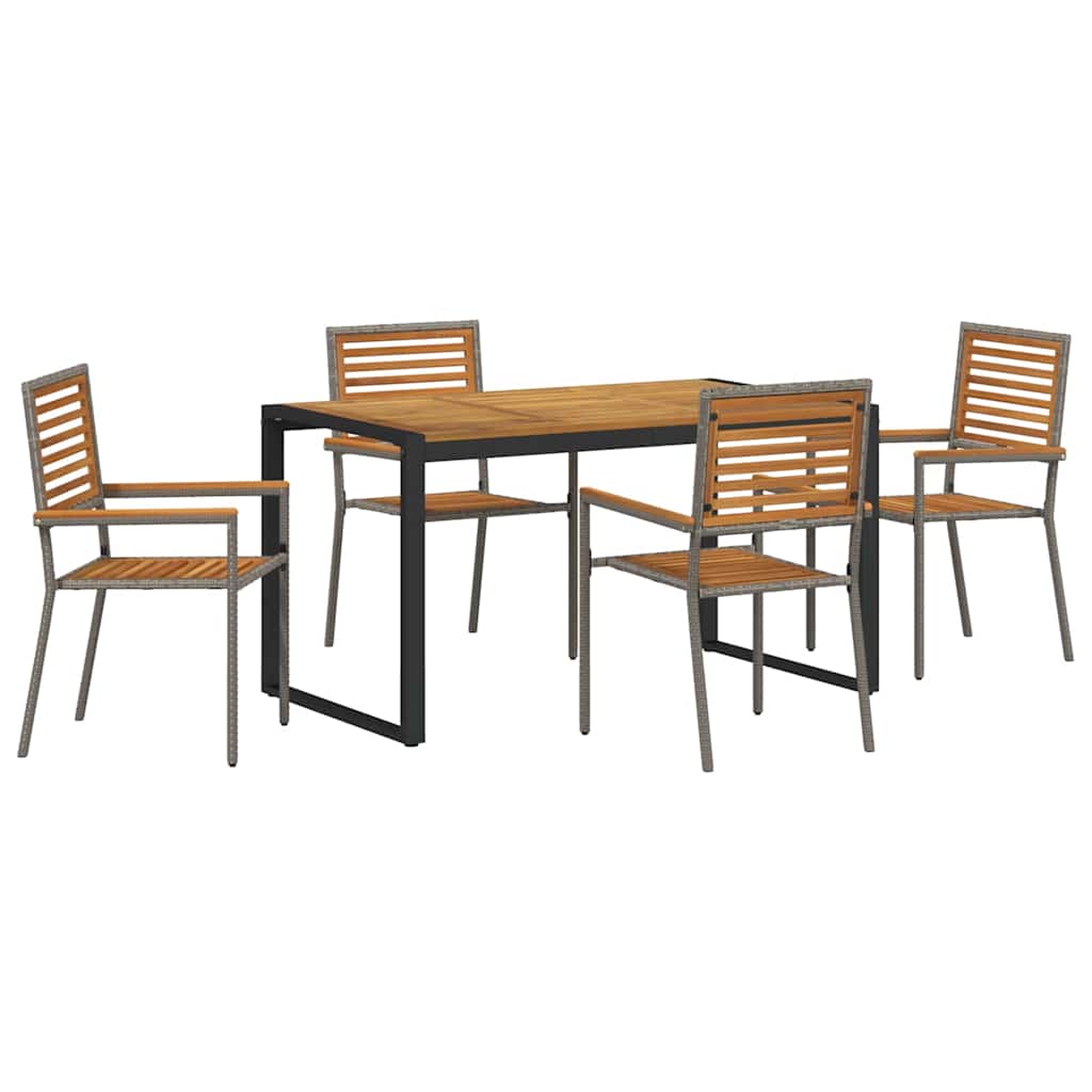 Vrtni set za objed 5 pcs Siva i smeđa poliratan