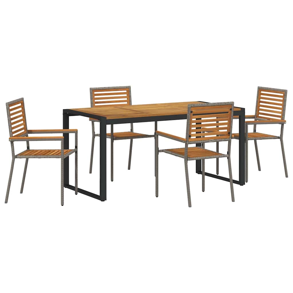 Vrtni set za objed 5 pcs Siva i smeđa poliratan
