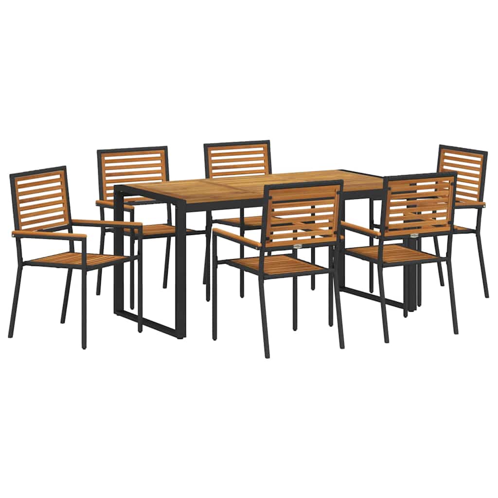 Vrtni set za objed 7 pcs Crna i smeđa poliratan