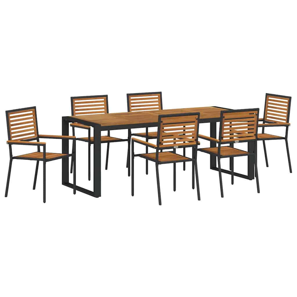 Vrtni set za objed 7 pcs Crna i smeđa poliratan
