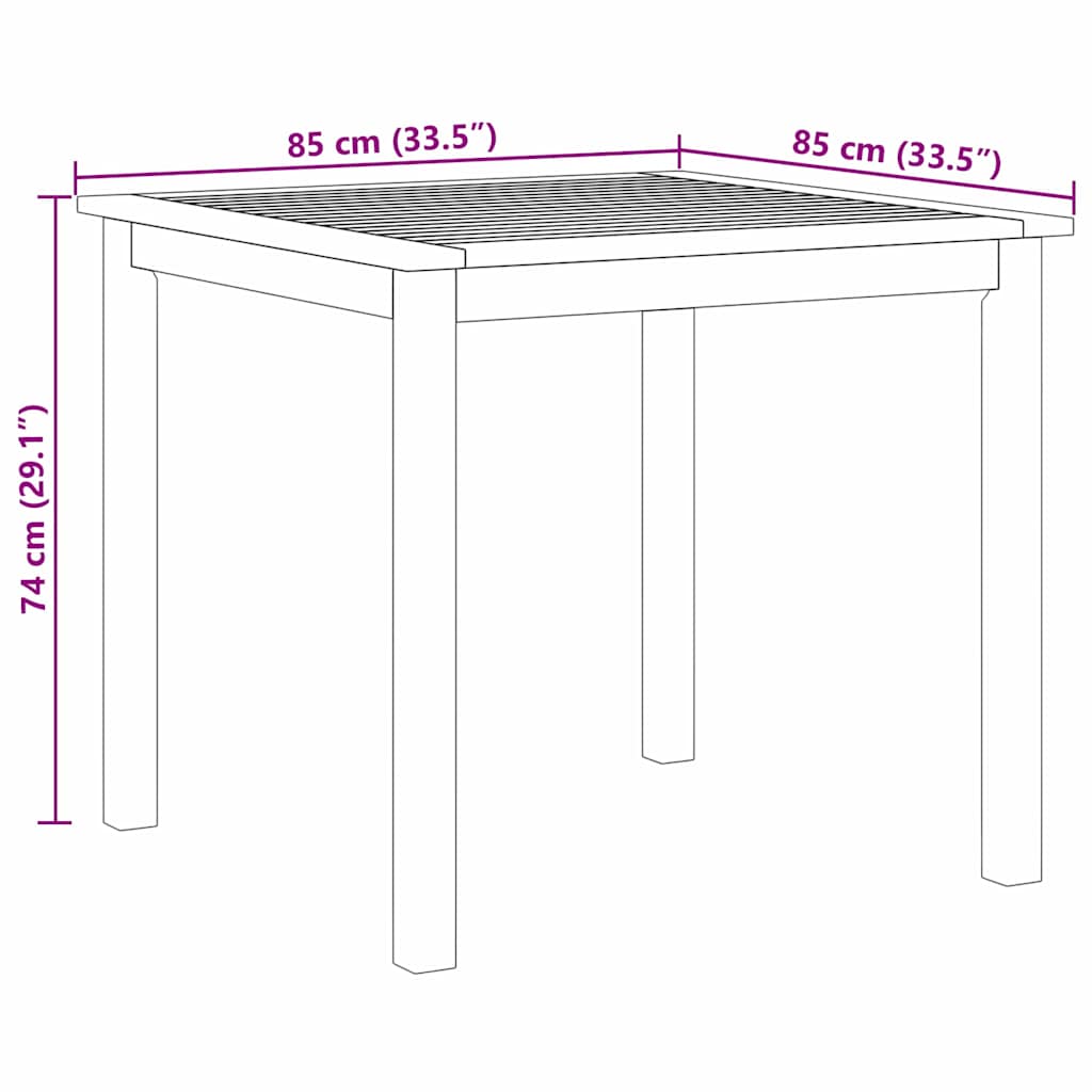 Vrtni set za objed 5 pcs Bež Čvrsto drvo akacije