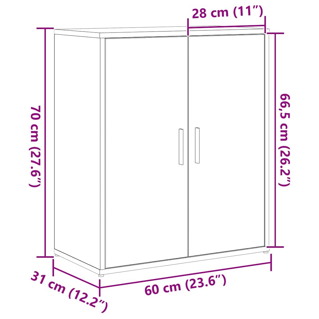 Kreveta 2 pcs Crni hrast 60 x 31 x 70 cm Konstruirano drvo