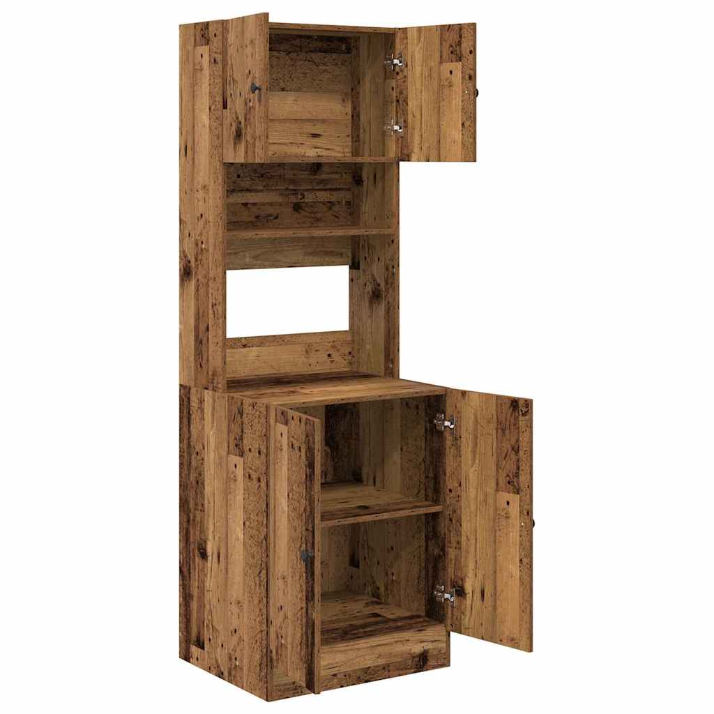 Kuhinjski bufet s policom 2 pcs Staro drvo 60 x 50 x 180 cm