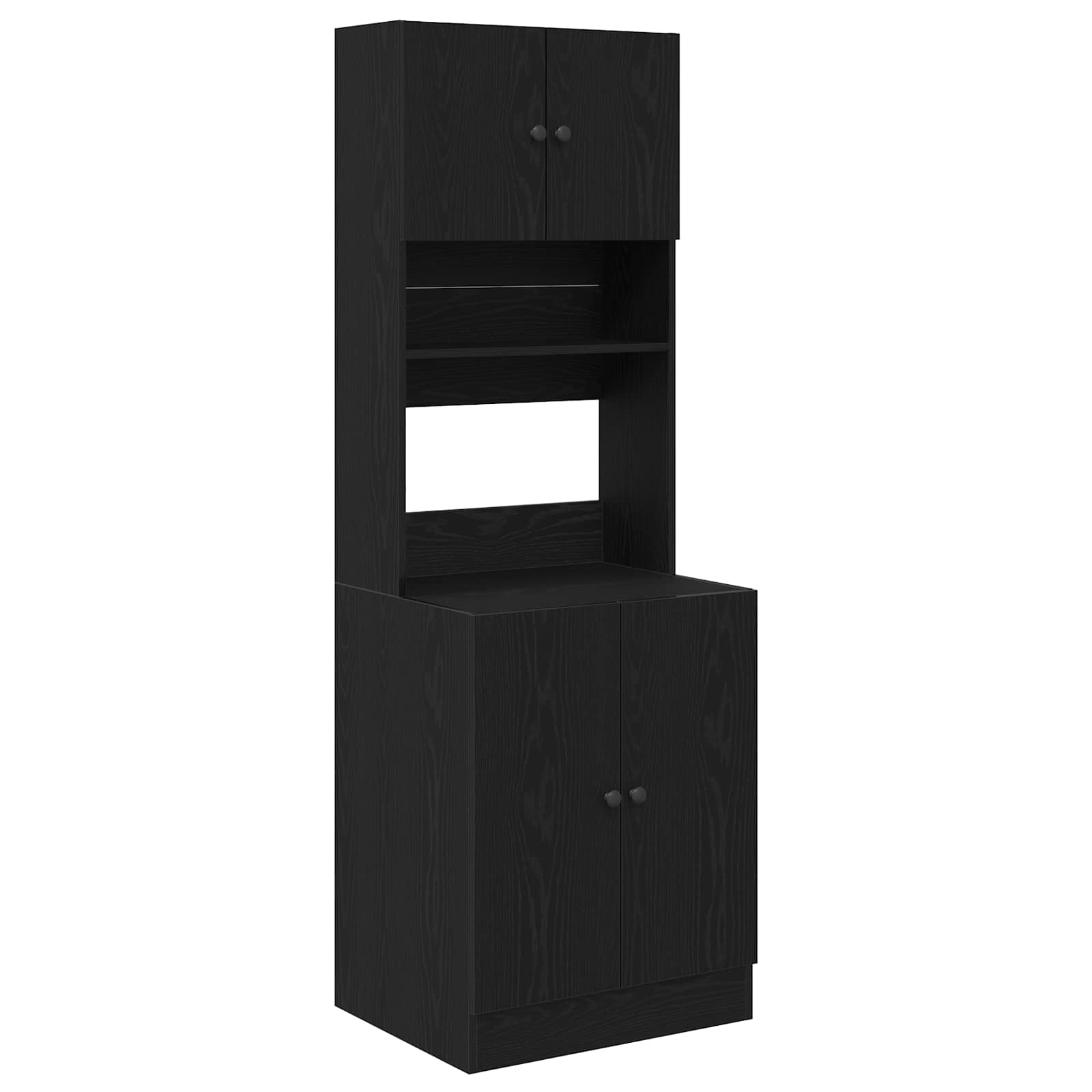 Kuhinjski bufet s policom 2 pcs Crni hrast 60 x 50 x 180 cm